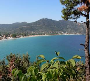 Die Bucht von Skala Potamia/Chrissi Amoudia