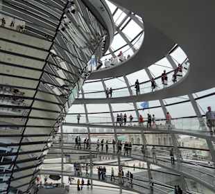 In der Glaskuppel des Reichstags