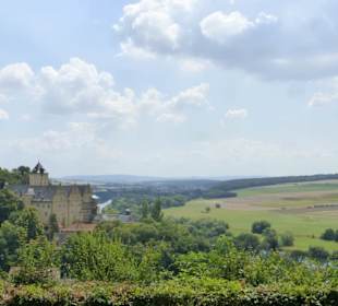 Blick zum Schloss Mainberg und auf das Maintal