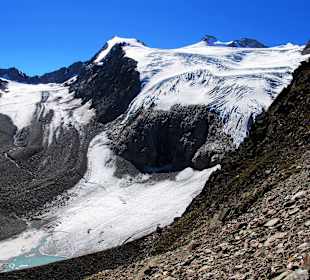 Zuckerhütl (3507 m) mit Gletschersee