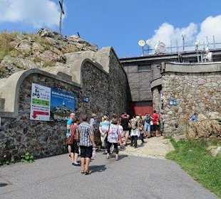Vor der Rückfahrt mit  der Kabinenseilbahn