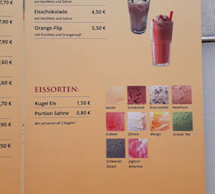 Speisekarte See Nami