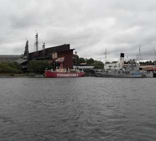 Blick vom Boot zum Wasamuseum