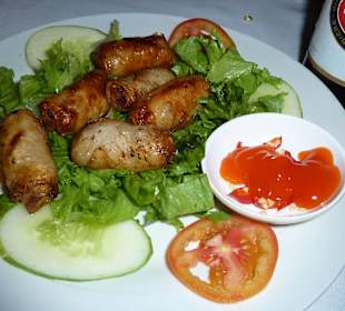 Mini Frühlingsrollen mit Fleisch und Gemüse