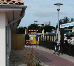 Shops and Restaurants at Sea Front in Dahme
