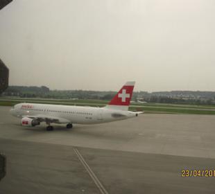 Ein Flugzeug rollt bereits / Rückflug
