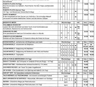 Preisliste Reiseleitung