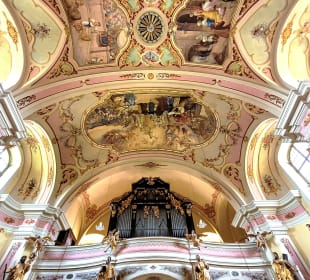 Blick zur Orgelempore