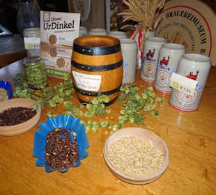 Im Empfangsbereich des Brauereimuseums