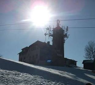 Západ slunce nad rozhlednou