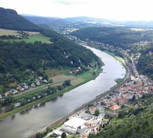 Blick vom Königstein zur Unterkunft