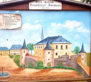 Zeichnung vor der Kirche