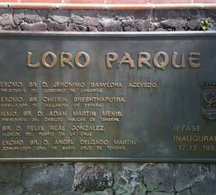 Gedenktafel Loro Parque