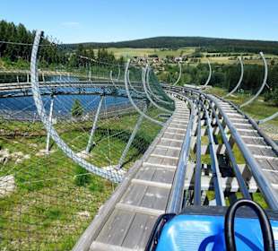 Unterwegs auf der Abfahrt des Alpine Coasters