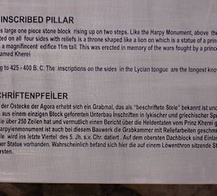Beschreibung vom Inschriftenpfeiler