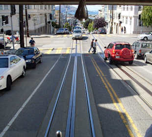 Blick nach hinten aus der Bahn