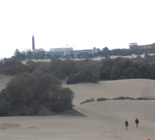 Sicht nach Maspalomas mit Leuchtturm