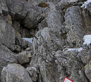 Beginn des Santnerpass-Klettersteiges