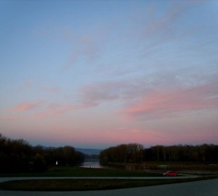 Abendrot über der Isar