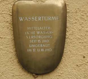 Hinweisschild Wassertürme