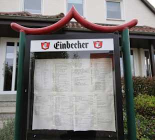 Speisenkarten im Aushang