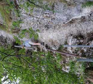 Der steile Abstieg vor der Leiter