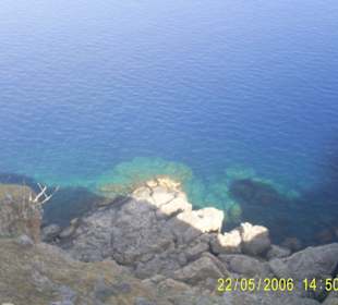 Akropollis Blick aufs glasklares Meer