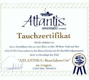 Zertifikat für den Tauchgang