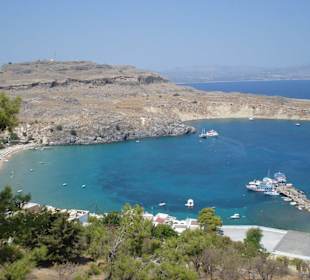 Widok z zamku w Lindos