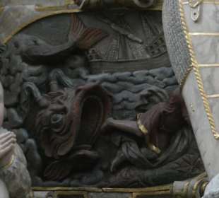 Detailansicht vom Alabaster-Epitaph in St. Moriz
