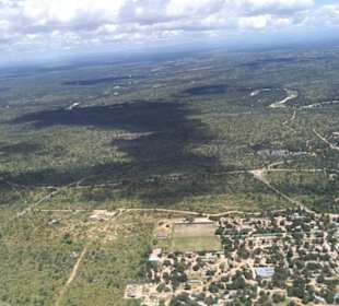 Blick von oben beim Anflug