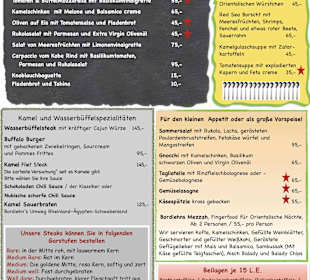 Aktuelle Speisekarte vorne