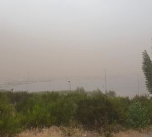 Sandsturm über dem Bärwalder See