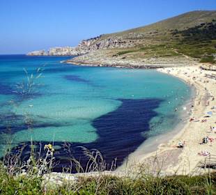 Blick auf den Strand von Cala Mesquida