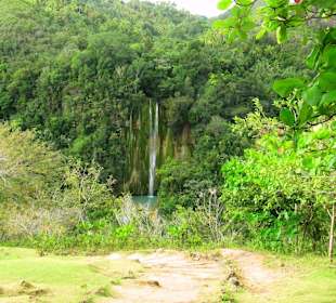 Blick vom Restaurant mit Pferdestation zum Limon