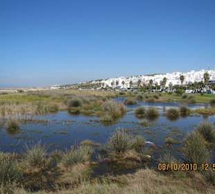Blick vom Strand auf Conil