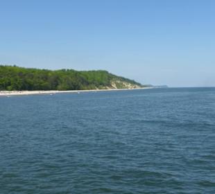 Bansin: Blick von der Seebrücke auf die Küste
