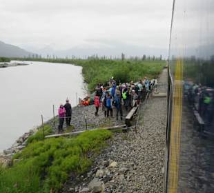 Einsammeln der Rafting Gäste