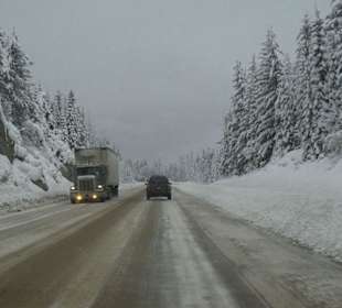 Vereiste Piste in den Rockies