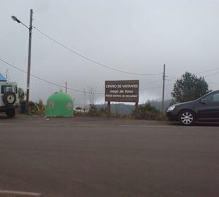 Besucherzentrum Juego del Bolas im Nebel