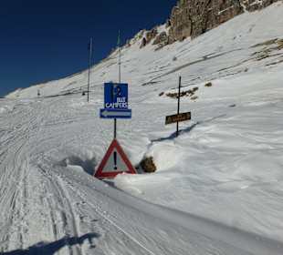 Ab hier gehts auf den Rodeln zurück