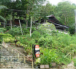 Treppe zum Restaurant