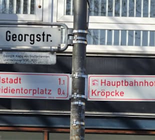 Wegweiser in der Georgstraße