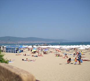 Blick aus der Mexo Bar auf den Strand