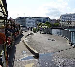 Mit der Mini Train durch die Innestadt von Genf.
