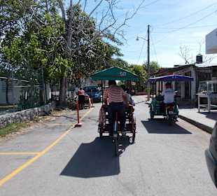 Mit dem Fahrradtaxi unterwegs