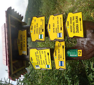 Rozwidlenie szlaków tuż za schroniskiem