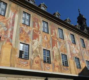 Fassadenbemalung an Alten Rathaus von Bamberg