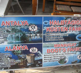 Ausflugsangebot vor dem Hotel