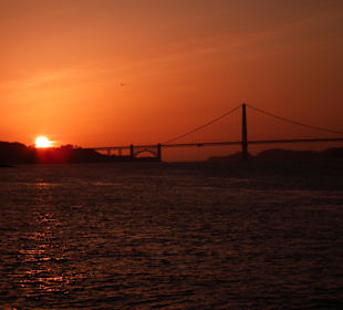 Sonnenuntergang an der Golden Gate Bridge
